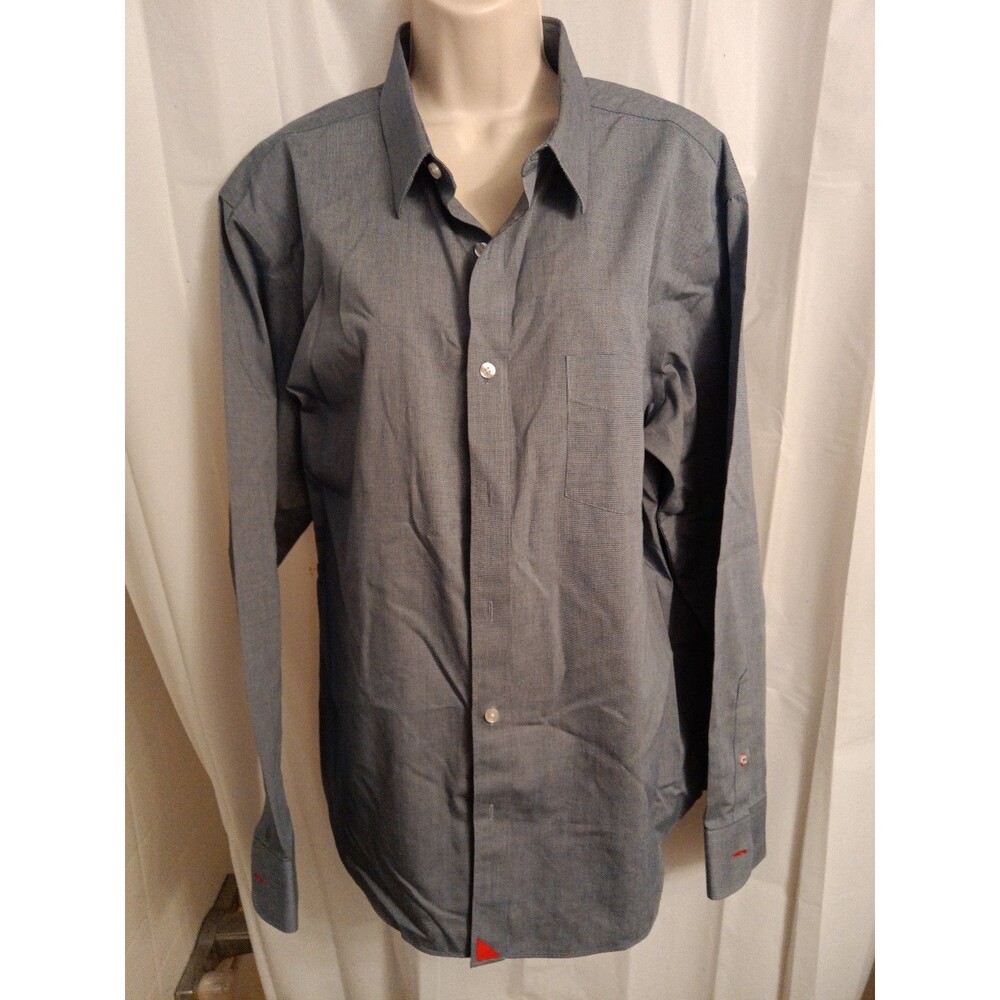 UNTUCKit Grey Long Sleeve Button Up Collar Dress Shirt Cotton XL